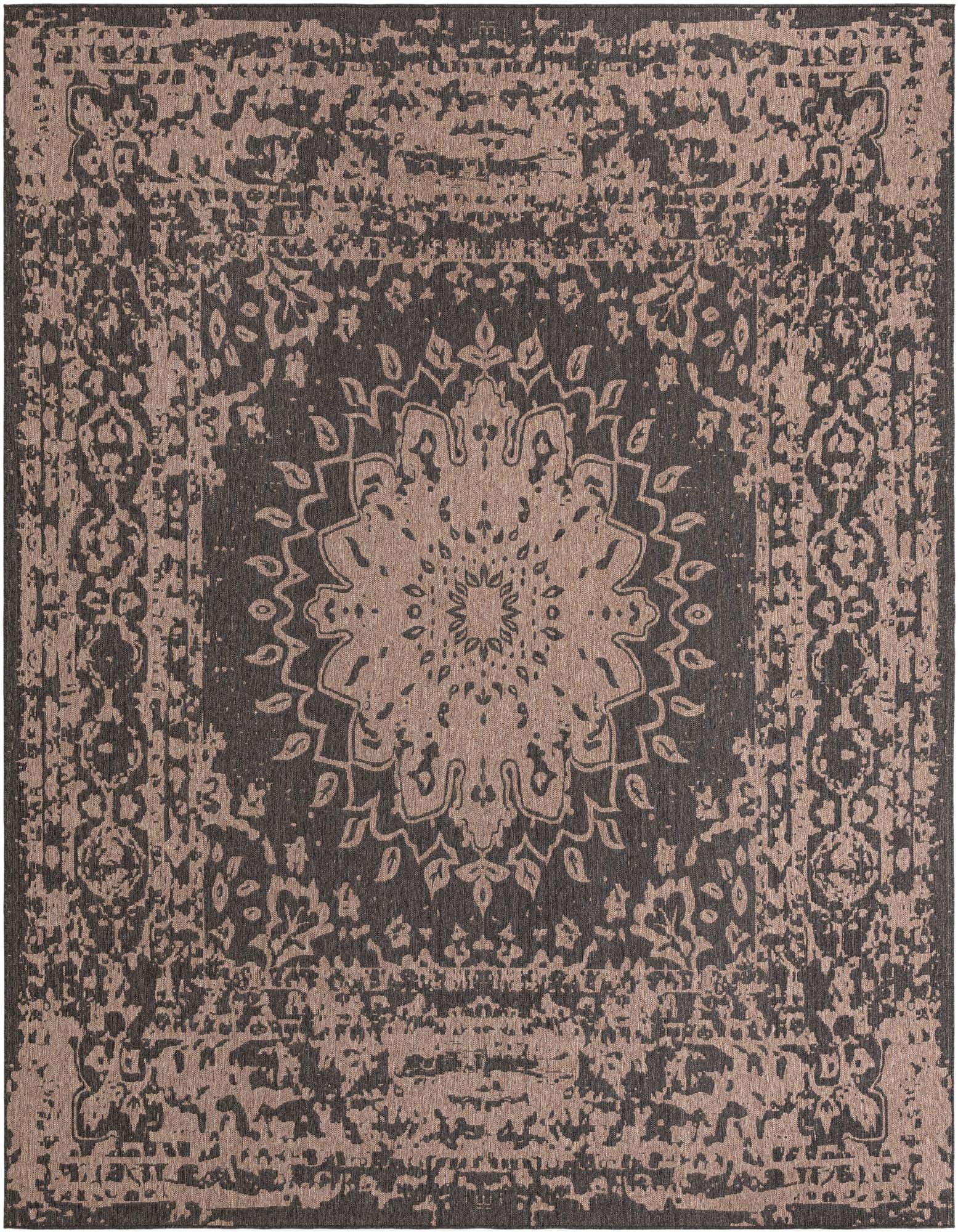 13' x 13' Easy-Clean Traditional Indoor / Outdoor Square Rug