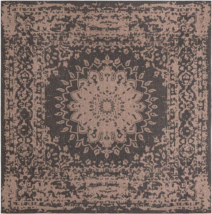 13' x 13' Easy-Clean Traditional Indoor / Outdoor Square Rug
