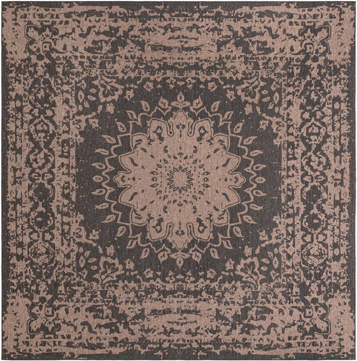 Detail image of 13' x 13' Easy-Clean Traditional Indoor / Outdoor Square Rug