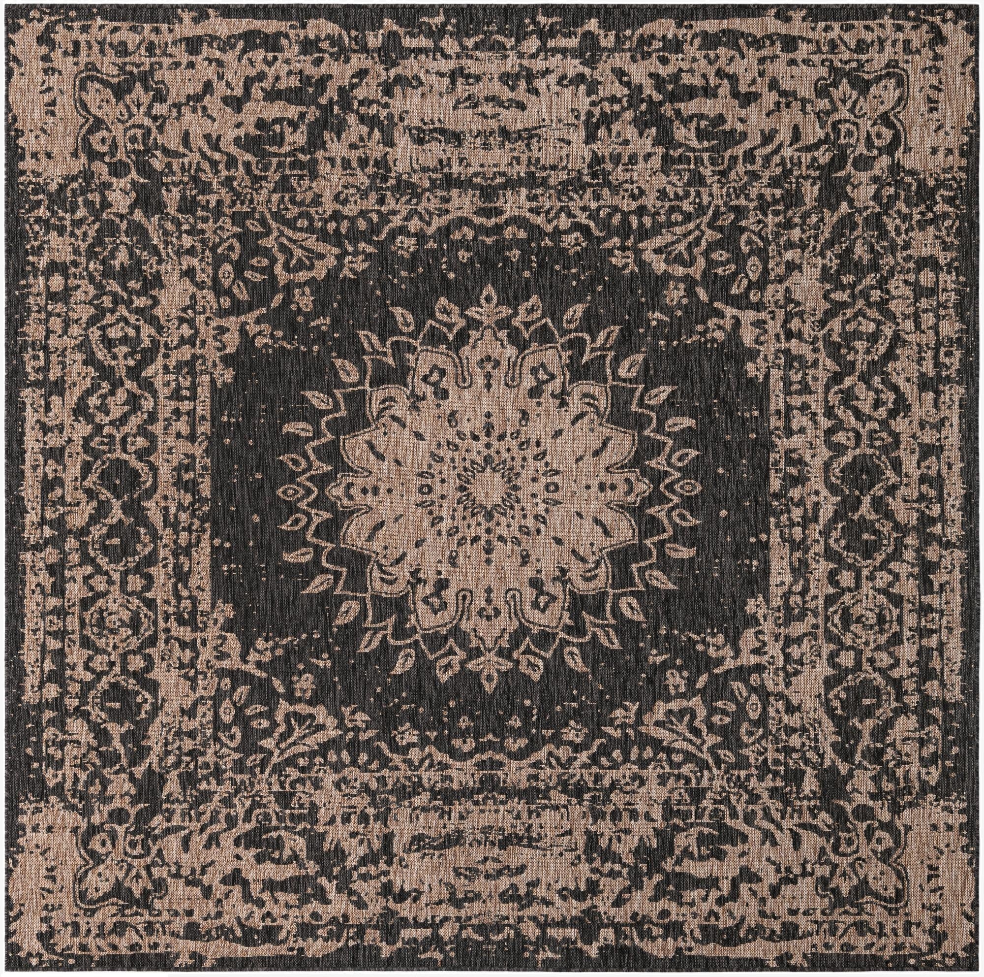 Primary image 7' 10 x 7' 10  Washable Traditional Indoor / Outdoor Square Rug