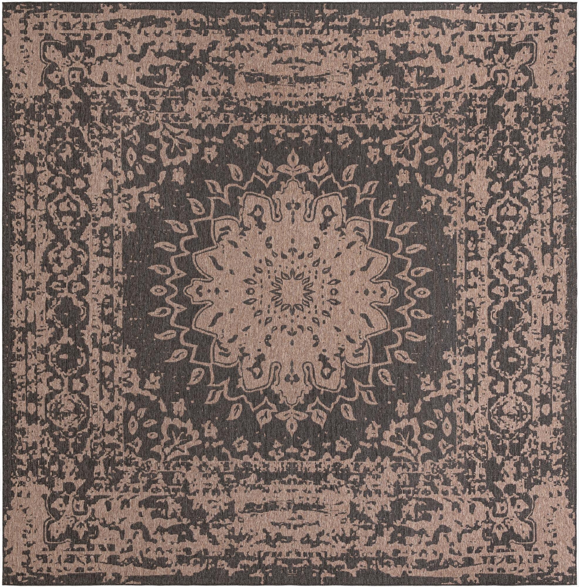 Primary image 13' x 13'  Washable Traditional Indoor / Outdoor Square Rug