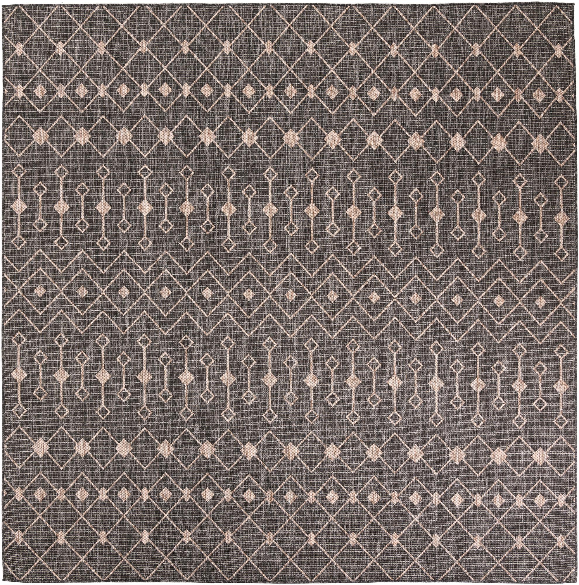 8' x 8' 2 Easy-Clean Trellis Indoor / Outdoor Square Rug