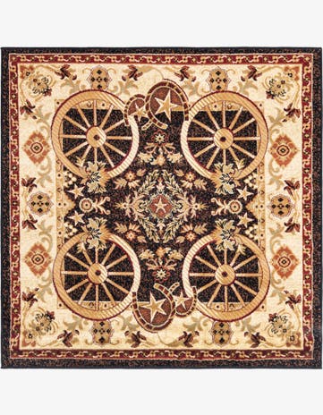 Black Pioneer Square Rug