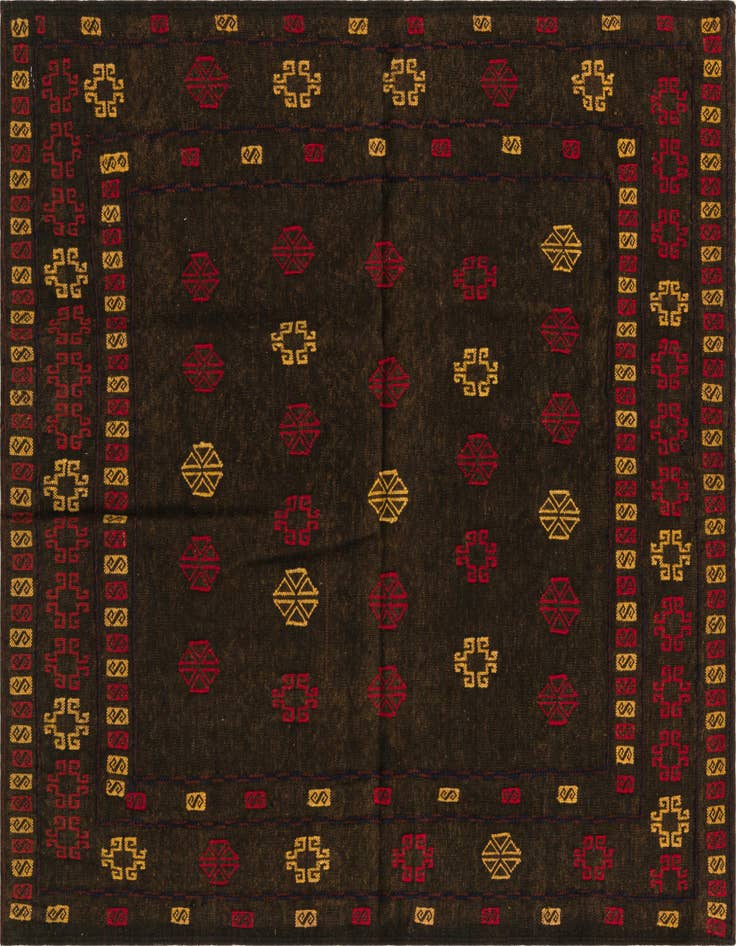 Detail image of 4' x 4' Hand Knotted Sumak Wool Square Rug