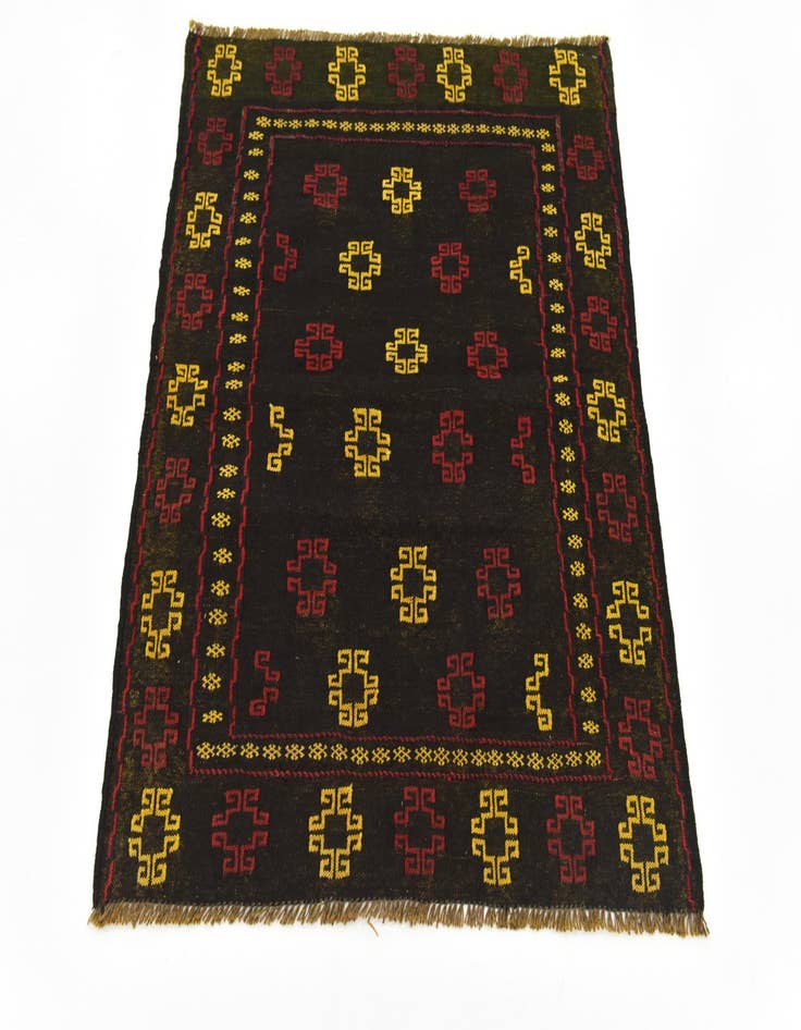 Detail image of 3' 6 x 3' 10  Hand Knotted Sumak Wool Square Rug