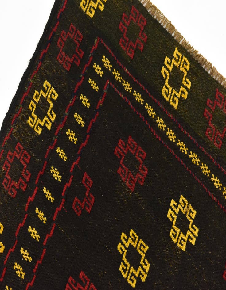 Detail image of 3' 6 x 3' 10  Hand Knotted Sumak Wool Square Rug