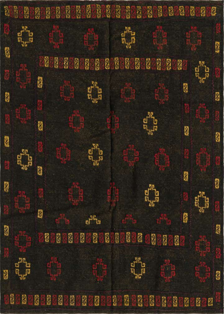 3' 9 x 3' 10 Hand Knotted Sumak Wool Square Rug