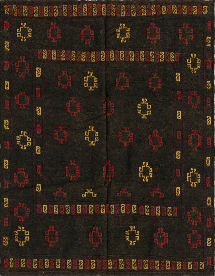 Detail image of 3' 9 x 3' 10 Hand Knotted Sumak Wool Square Rug