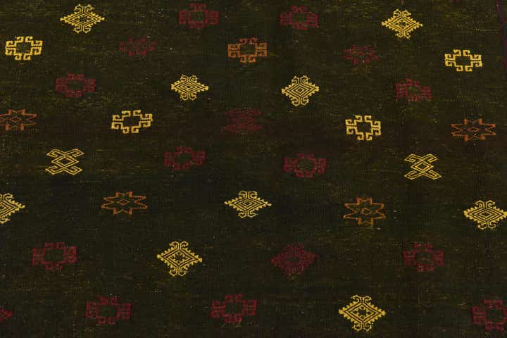 125cm x 130cm anudado a mano Sumak Alfombra Lana Cuadrado