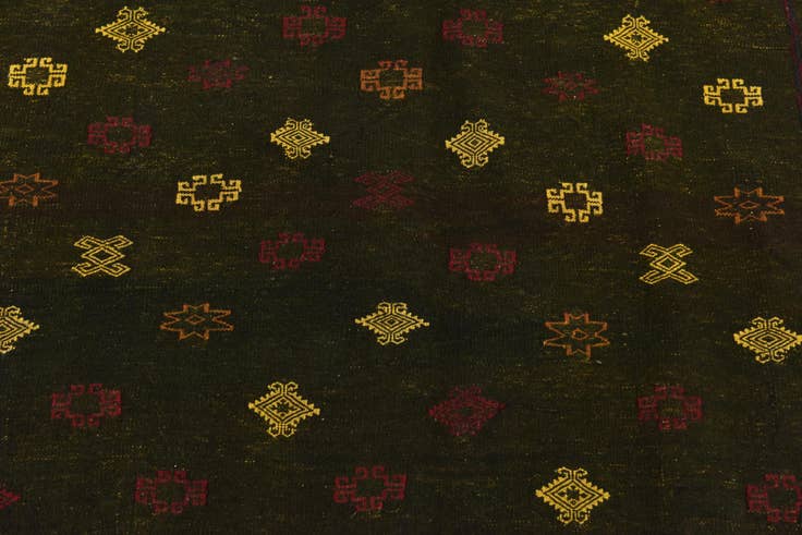Detail image of 125cm x 130cm anudado a mano Sumak Alfombra Lana Cuadrado