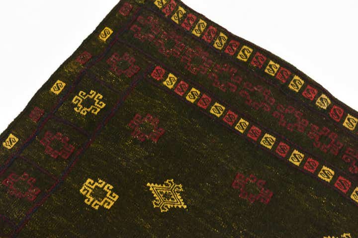 125cm x 130cm anudado a mano Sumak Alfombra Lana Cuadrado