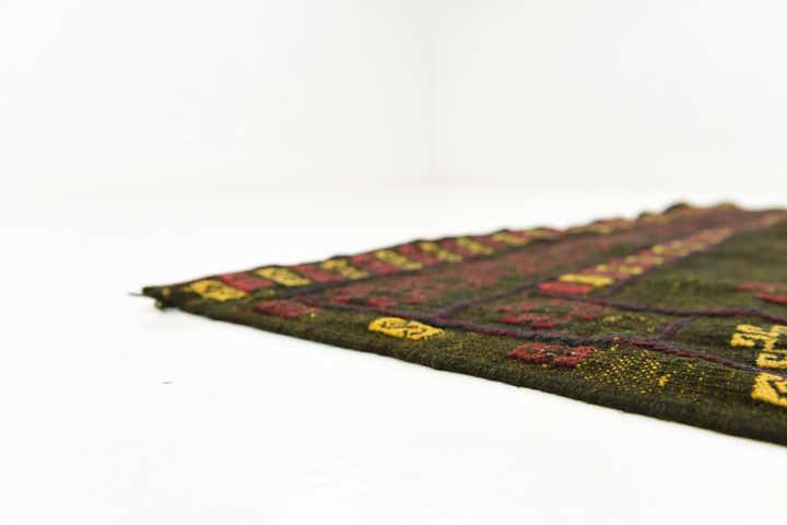 125cm x 130cm anudado a mano Sumak Alfombra Lana Cuadrado