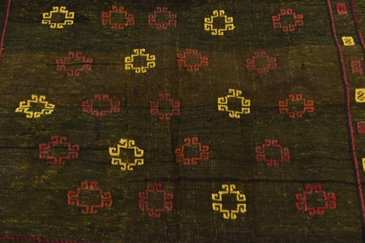 Detail image of 115cm x 125cm anudado a mano Sumak Alfombra Lana Cuadrado