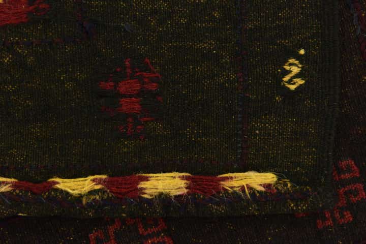 4' x 4' Hand Knotted Sumak Wool Square Rug
