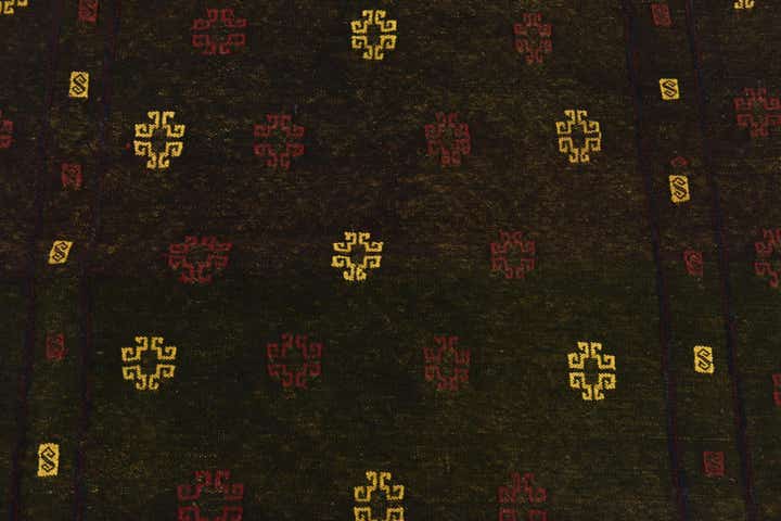 4' x 4' Hand Knotted Sumak Wool Square Rug