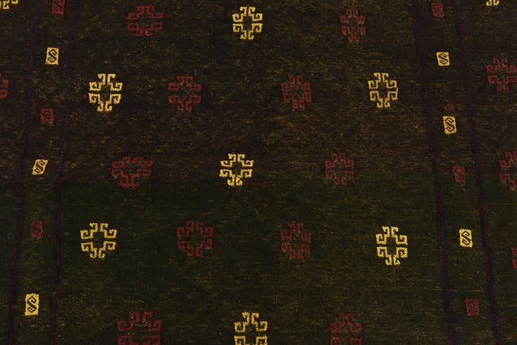 Detail image of 4' x 4' Hand Knotted Sumak Wool Square Rug