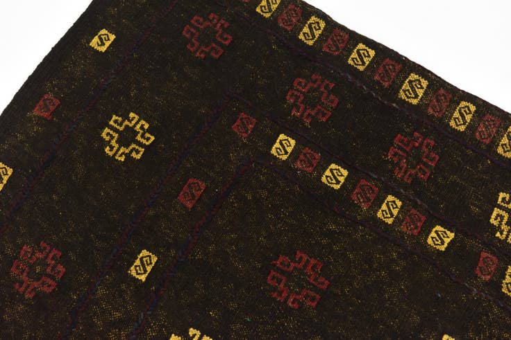 Detail image of 4' x 4' Hand Knotted Sumak Wool Square Rug