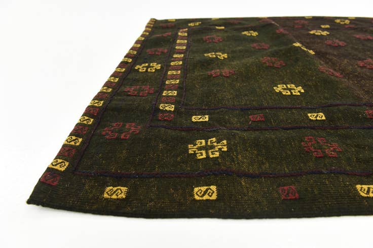 Detail image of 4' x 4' Hand Knotted Sumak Wool Square Rug