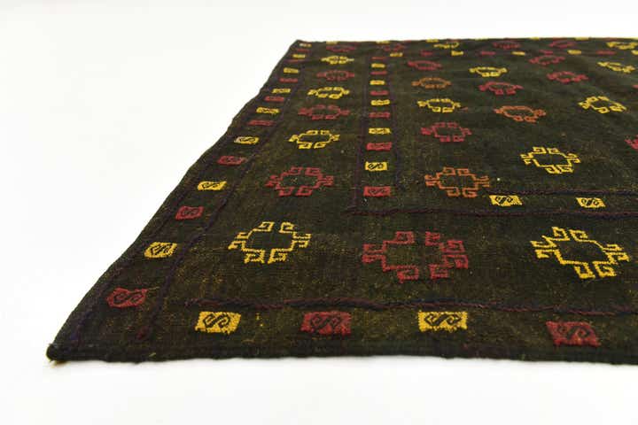 4' 2 x 4' 4 Hand Knotted Sumak Wool Square Rug