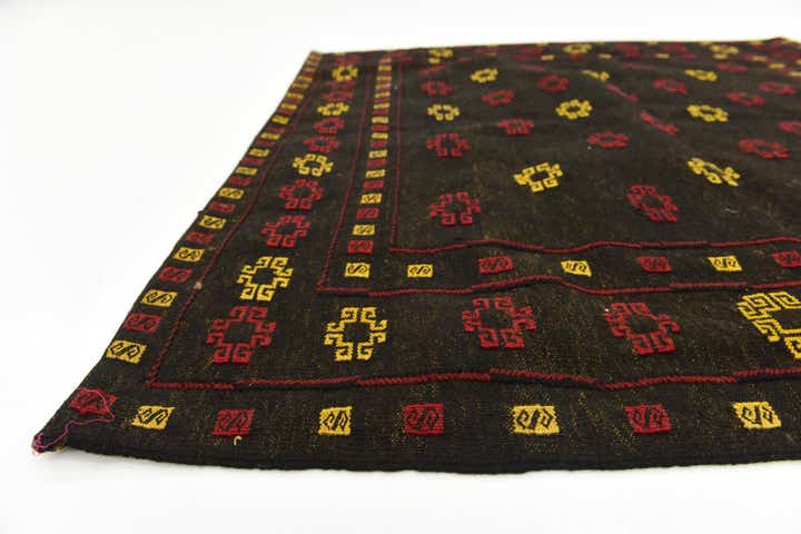4' 2 x 4' 3 Hand Knotted Sumak Wool Square Rug