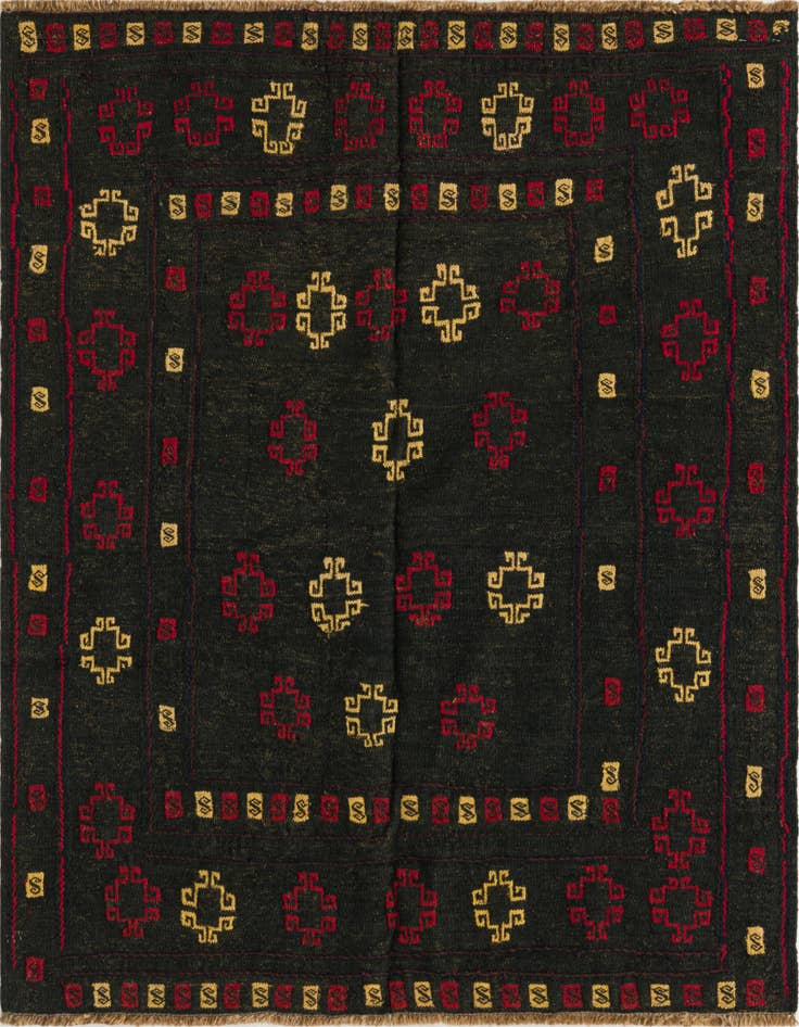 Detail image of 4' x 4' 3 Hand Knotted Sumak Wool Square Rug