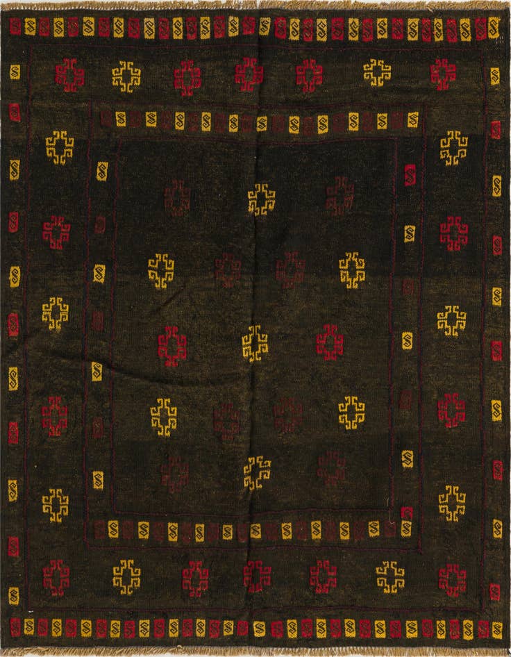 Detail image of 3' 10 x 4' 4 Hand Knotted Sumak Wool Square Rug
