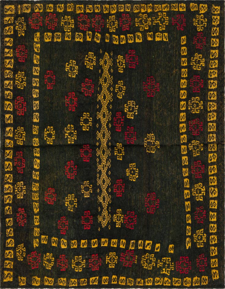 Detail image of 3' 6 x 3' 7 Hand Knotted Sumak Wool Square Rug