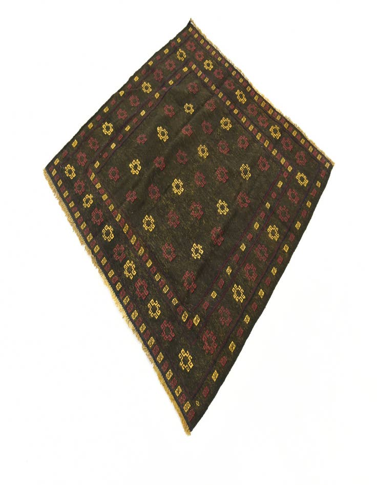 Detail image of 4' x 4' Hand Knotted Sumak Wool Square Rug