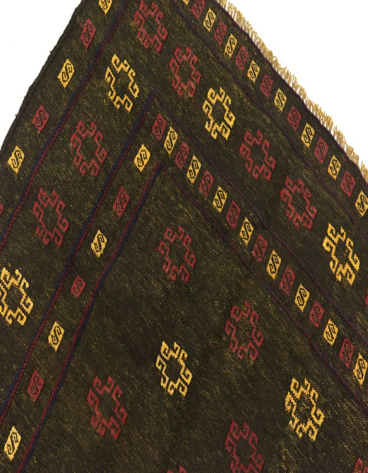 Detail image of 4' x 4' Hand Knotted Sumak Wool Square Rug