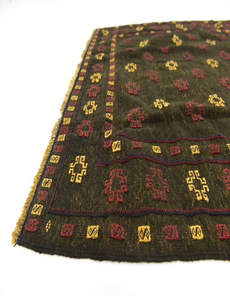 Detail image of 4' x 4' Hand Knotted Sumak Wool Square Rug