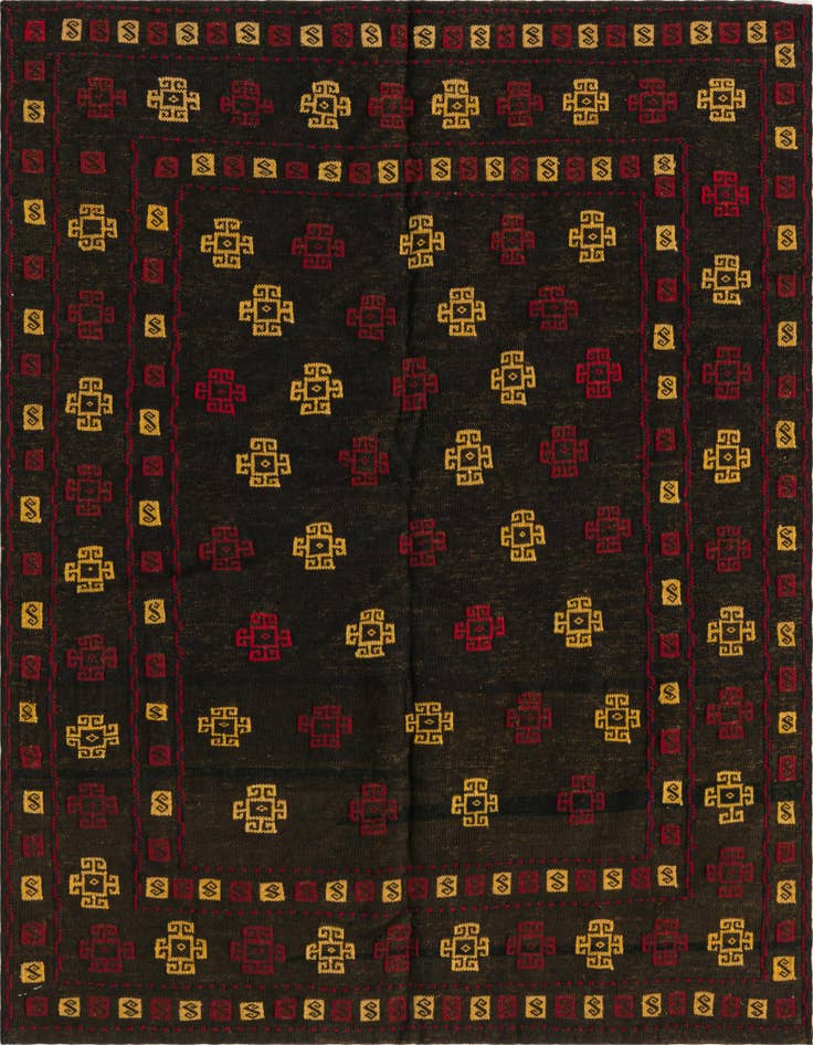 Detail image of 4' x 4' 2 Hand Knotted Sumak Wool Square Rug