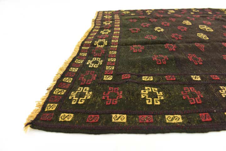 4' 2 x 4' 3 Hand Knotted Sumak Wool Square Rug
