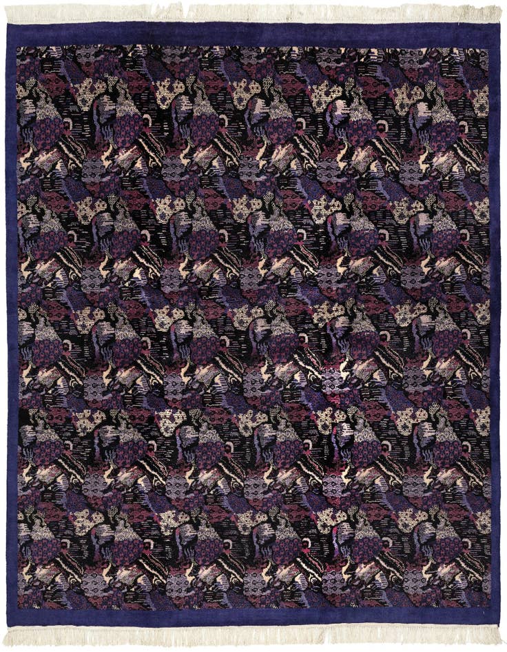 Detail image of 7' 6 x 8' Hand Knotted Tibet Wool Square Rug