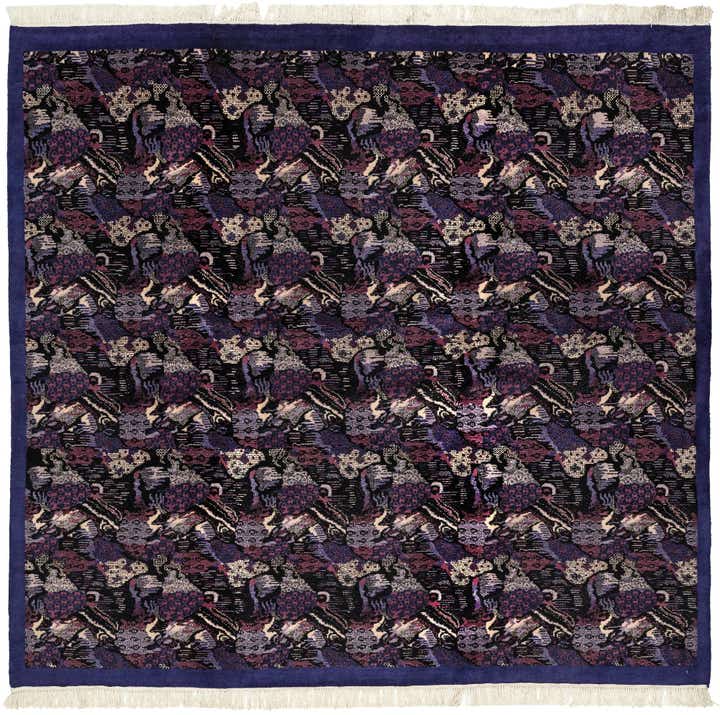 7' 6 x 8' Hand Knotted Tibet Wool Square Rug