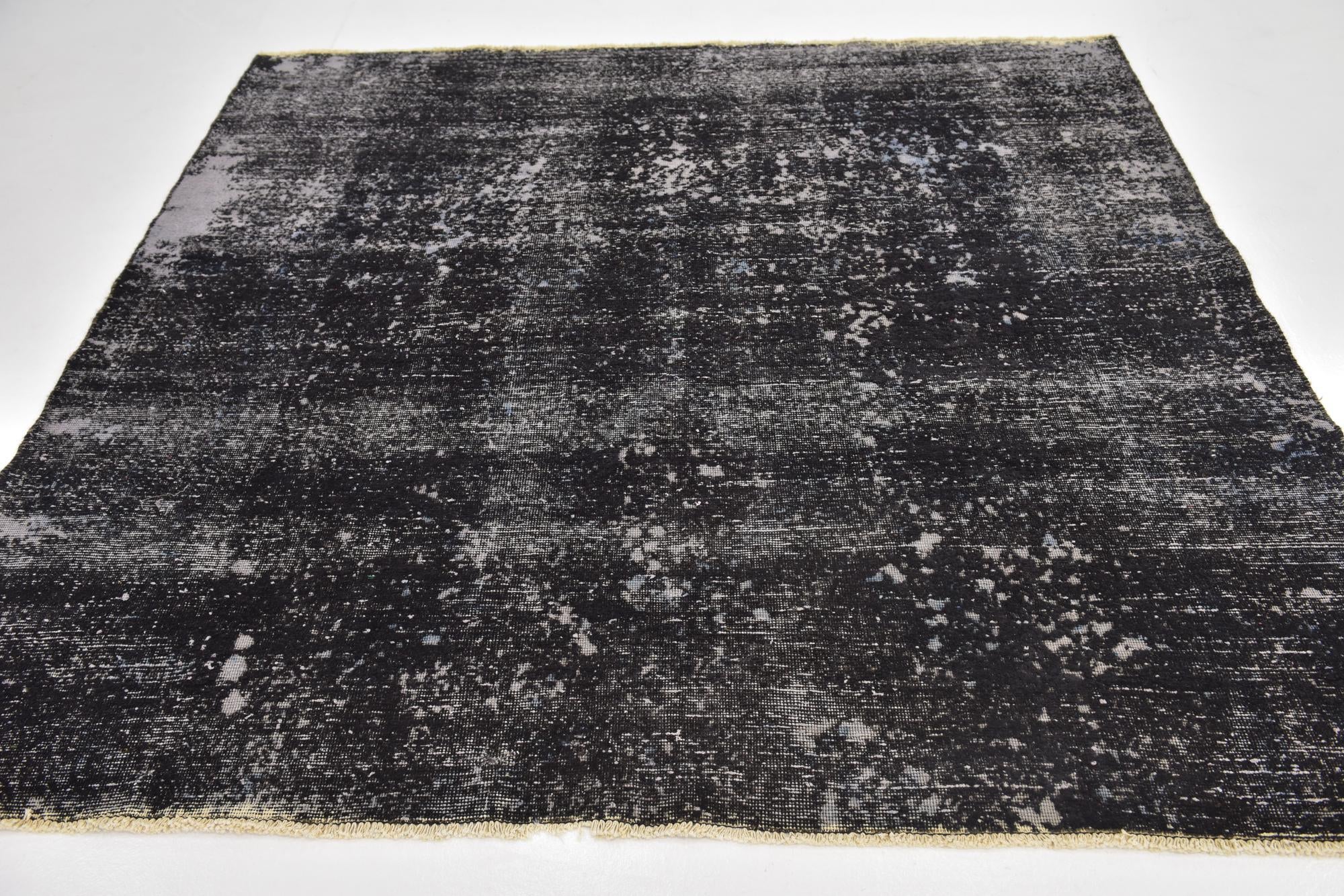 6' 7 x 6' 10 Hand Knotted Ultra Vintage Persian Wool Square Rug