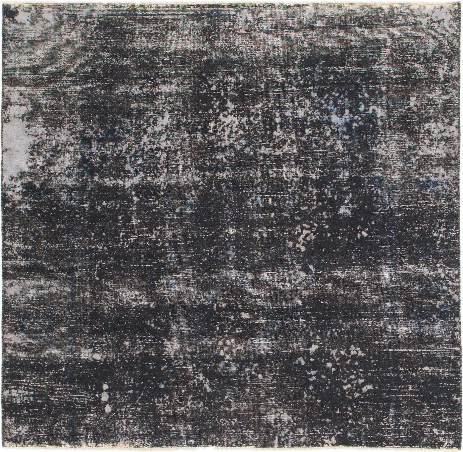 6' 7 x 6' 10 Hand Knotted Ultra Vintage Persian Wool Square Rug