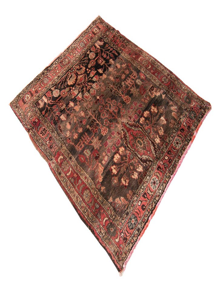 Detail image of 4' x 4' 9  Hand Knotted Ultra Vintage Persian Wool Square Rug