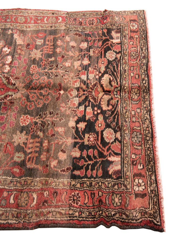 Detail image of 4' x 4' 9  Hand Knotted Ultra Vintage Persian Wool Square Rug