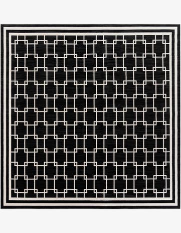 Jill Zarin Black Metropolitan Uptown Square Rug