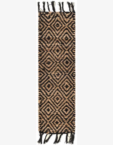 Black Hand Woven Braided Jute Stair Rug