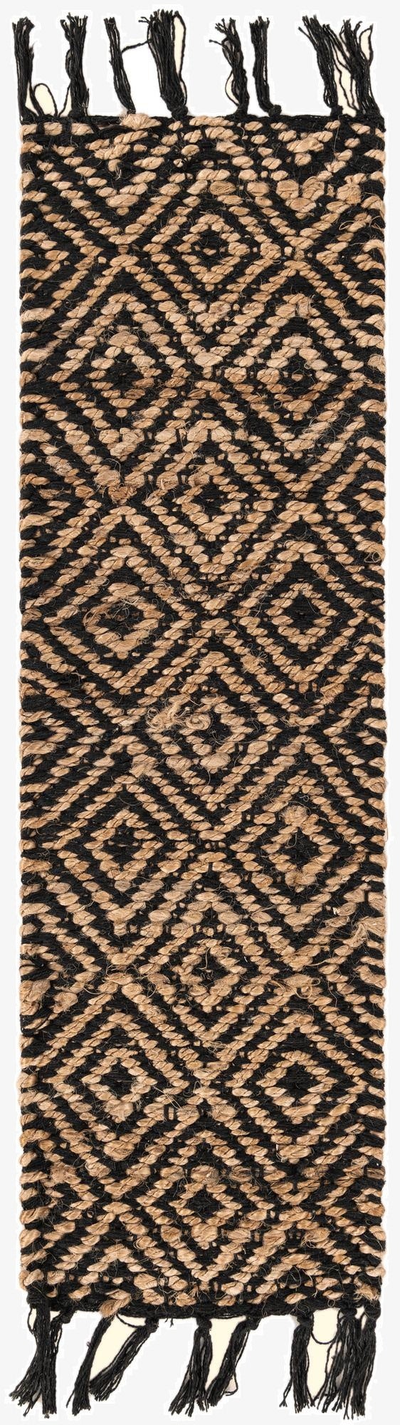 0' 9 x 2' 6  Hand Woven Braided Jute Stair Rug