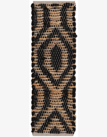 Black Hand Woven Chindi Jute Stair Rug