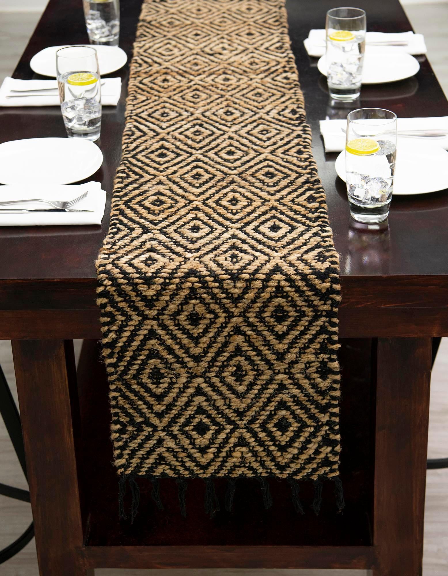 1' 2 x 10' Hand Woven Braided Jute Table Runner Rug