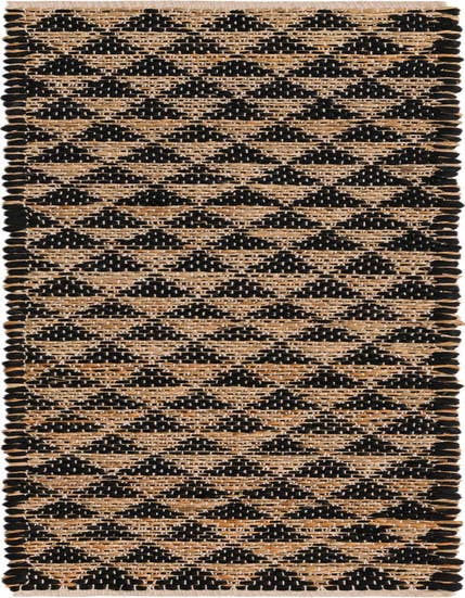 Detail image of 1' 2 x 6' 1 Hand Woven Chindi Jute Table Runner Rug