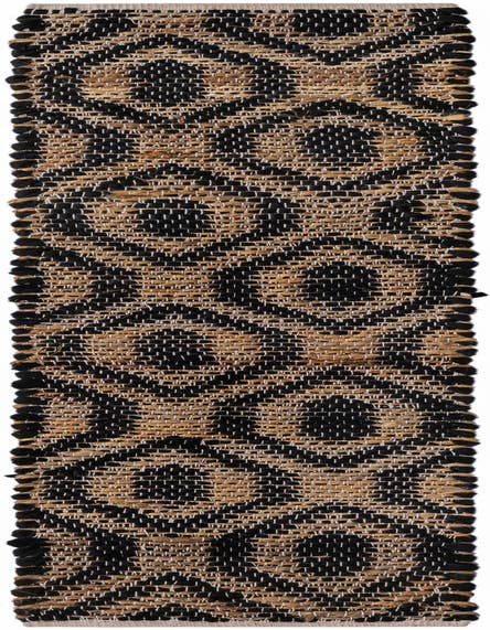 Detail image of 1' 2 x 6' 1 Hand Woven Chindi Jute Table Runner Rug