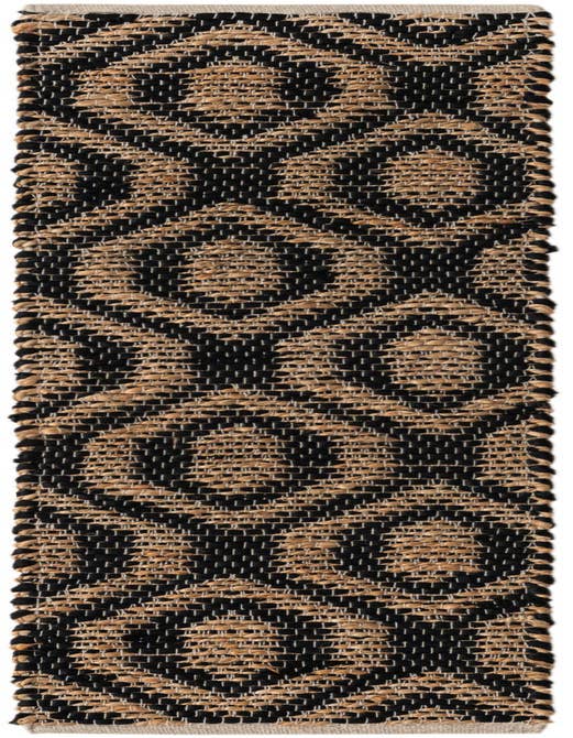 Detail image of 1' 2 x 5' 1 Hand Woven Chindi Jute Table Runner Rug