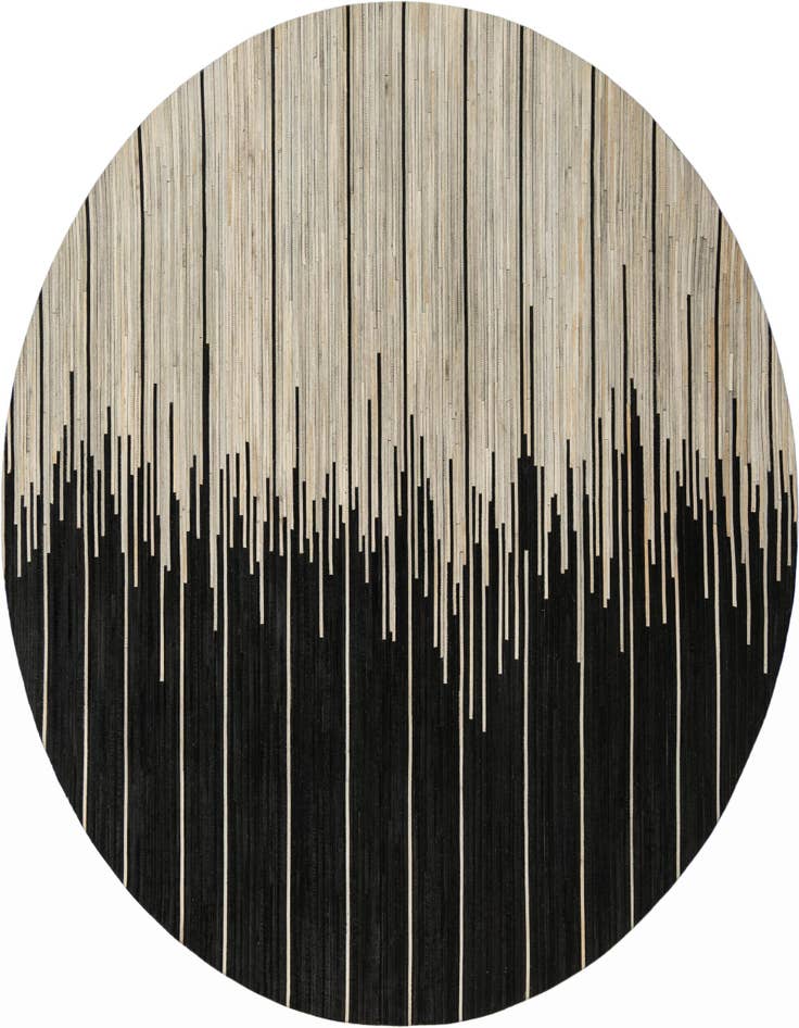Detail image of 7' 10 x 7' 10 Cowhide Leather Round Rug