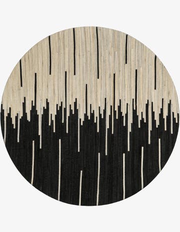 4' 1 x 4' 1 Cowhide Leather Round Rug