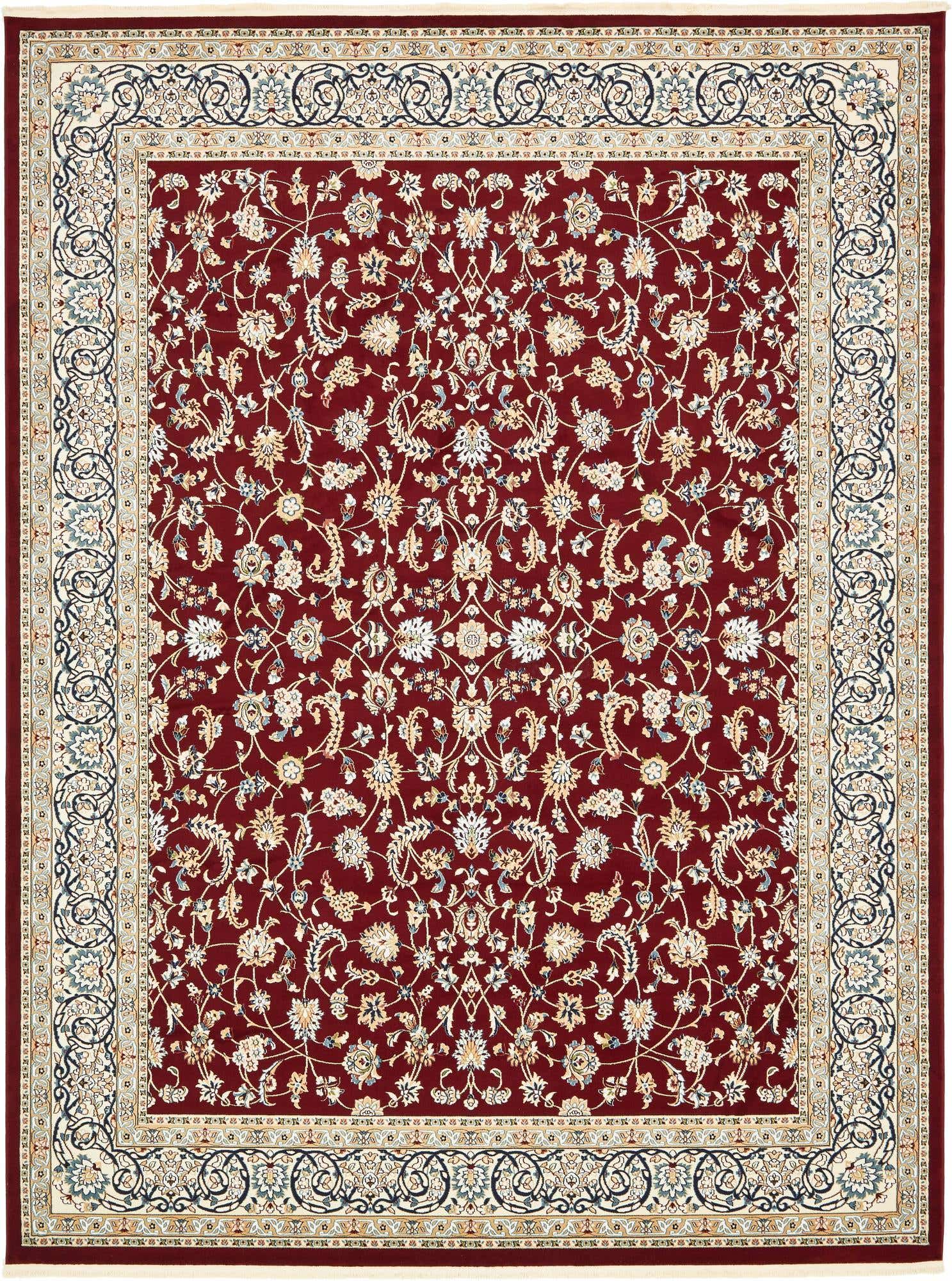 10' x 13' Blakemore · Floral rug, burgundy and cream