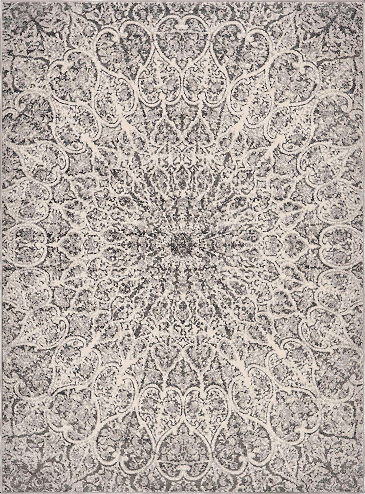 7' 10 x 11' Blakemore · Medallion rug, dark gray and ivory